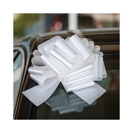 CAR DEALER DEPOT Holiday Pull Car Bow: White 535H-WH